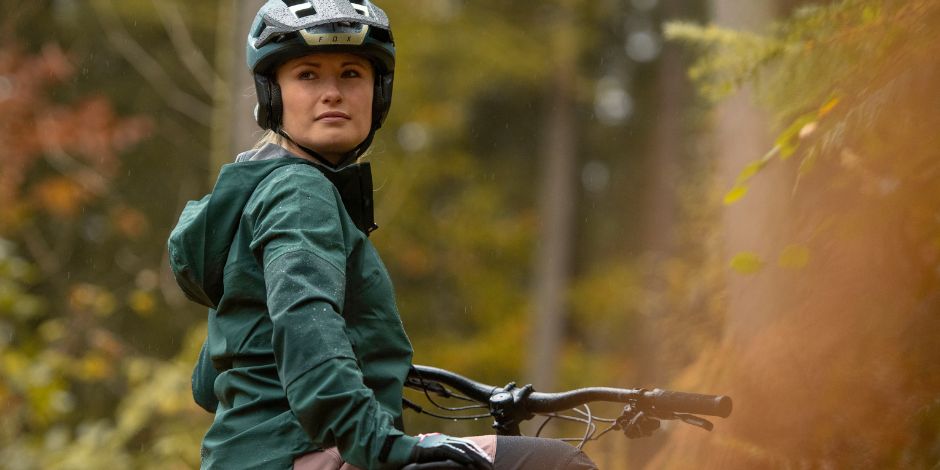 Woman on mountain bike at Dalby Forest